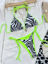Load image into Gallery viewer, Leopard Micro Thong Bikini with Lace-Up Detail