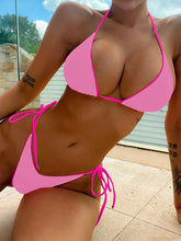 Load image into Gallery viewer, Leopard Micro Thong Bikini with Lace-Up Detail