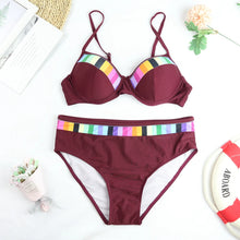 Load image into Gallery viewer, Printed High-Waist Bikini Set