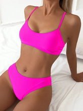 Load image into Gallery viewer, Solid Colour Two-Piece Bikini Set