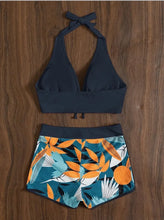 Load image into Gallery viewer, Printed Lace-Up Sporty Surf Bikini Set