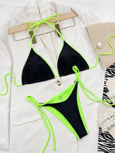 Load image into Gallery viewer, Leopard Micro Thong Bikini with Lace-Up Detail