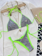 Load image into Gallery viewer, Leopard Micro Thong Bikini with Lace-Up Detail