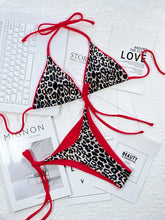 Load image into Gallery viewer, Leopard Micro Thong Bikini with Lace-Up Detail