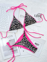 Load image into Gallery viewer, Leopard Micro Thong Bikini with Lace-Up Detail
