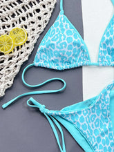 Load image into Gallery viewer, Leopard Micro Thong Bikini with Lace-Up Detail