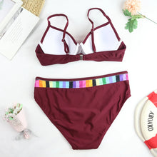 Load image into Gallery viewer, Printed High-Waist Bikini Set