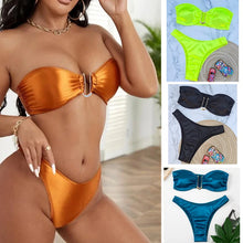 Load image into Gallery viewer, High-Waist Bandeau Push-Up Bikini