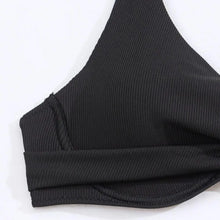 Load image into Gallery viewer, Ribbed V-Neck High-Waist Bikini Set
