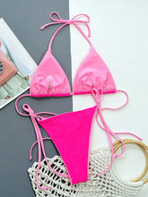 Load image into Gallery viewer, Leopard Micro Thong Bikini with Lace-Up Detail