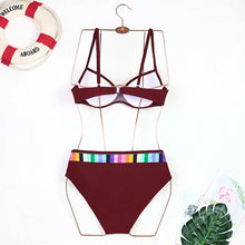 Load image into Gallery viewer, Printed High-Waist Bikini Set