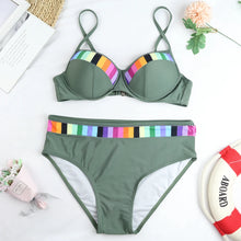 Load image into Gallery viewer, Printed High-Waist Bikini Set