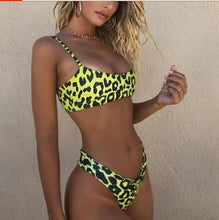 Load image into Gallery viewer, Leopard Print Push-Up Bikini Set