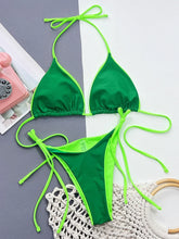 Load image into Gallery viewer, Leopard Micro Thong Bikini with Lace-Up Detail
