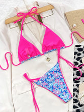 Load image into Gallery viewer, Leopard Micro Thong Bikini with Lace-Up Detail