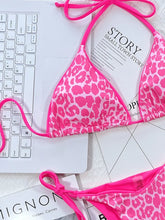 Load image into Gallery viewer, Leopard Micro Thong Bikini with Lace-Up Detail