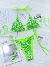Load image into Gallery viewer, Leopard Micro Thong Bikini with Lace-Up Detail