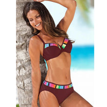 Load image into Gallery viewer, Printed High-Waist Bikini Set