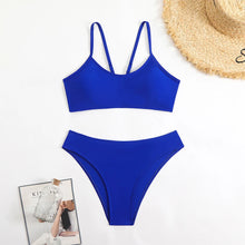 Load image into Gallery viewer, Solid Colour Two-Piece Bikini Set