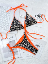 Load image into Gallery viewer, Leopard Micro Thong Bikini with Lace-Up Detail