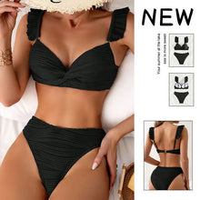 Load image into Gallery viewer, Black Push-Up Brazilian Bikini Set