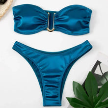 Load image into Gallery viewer, High-Waist Bandeau Push-Up Bikini