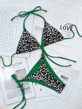 Load image into Gallery viewer, Leopard Micro Thong Bikini with Lace-Up Detail
