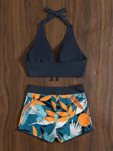 Load image into Gallery viewer, Printed Lace-Up Sporty Surf Bikini Set