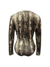 Load image into Gallery viewer, Spring Autumn Leopard Print Sexy Bodysuits Women Casual Zipper V Neck Bodycon Jumpsuits Top Elegant Bodysuit One-pieces Playsuit