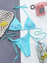 Load image into Gallery viewer, Leopard Micro Thong Bikini with Lace-Up Detail