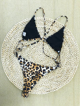 Load image into Gallery viewer, 2025 New Leopard Print Halter Neck Bikini Set with Bralette Pads, Triangle Design, Adjustable Straps | Sexy Swimwear for Beach