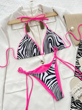 Load image into Gallery viewer, Leopard Micro Thong Bikini with Lace-Up Detail