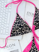 Load image into Gallery viewer, Leopard Micro Thong Bikini with Lace-Up Detail