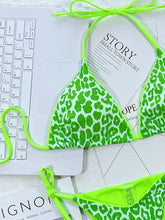 Load image into Gallery viewer, Leopard Micro Thong Bikini with Lace-Up Detail