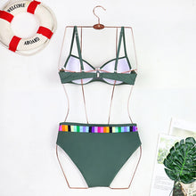 Load image into Gallery viewer, 2024 New Women Swimsuit Sexy Women High Waist Bikini Swimwear Female Two Piece Beachwear Printed Bikinis Set Bathing Suit