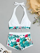 Load image into Gallery viewer, Printed Lace-Up Sporty Surf Bikini Set