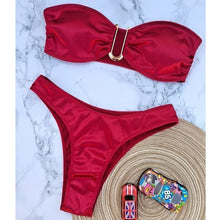 Load image into Gallery viewer, High-Waist Bandeau Push-Up Bikini