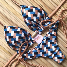 Tải hình ảnh vào trình xem Thư viện,Bikini sọc buộc 2025, Đồ bơi nữ Bandeau Bikini Brazil