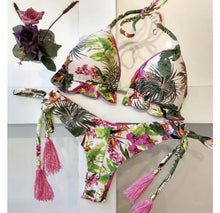 Load image into Gallery viewer, Floral Print Women Swimsuit 2025, Brazilian Bikini Push Up bra