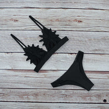 Load image into Gallery viewer, Bikini 2025 White Mesh Embroidered Flower Strappy Brazilian Bikini Thong