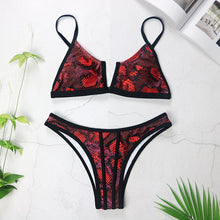 Load image into Gallery viewer, Bandeau Bikinis 2025 New V Neck Bikini Swimsuits Push Up, Brazilian Bikini 3418