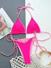 Load image into Gallery viewer, Leopard Micro Thong Bikini with Lace-Up Detail
