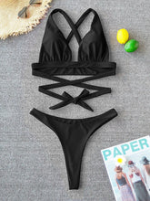 Load image into Gallery viewer, Cross Bandage Push-Up Bikini Set
