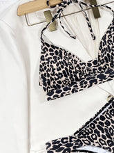 Load image into Gallery viewer, Halter Trikini Leopard Bikini Set
