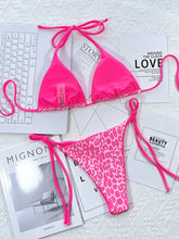 Load image into Gallery viewer, Leopard Micro Thong Bikini with Lace-Up Detail

