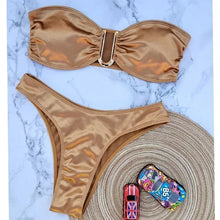 Load image into Gallery viewer, High-Waist Bandeau Push-Up Bikini
