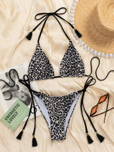 Load image into Gallery viewer, Leopard Print Rope Triangle Bikini
