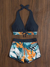 Load image into Gallery viewer, Printed Lace-Up Sporty Surf Bikini Set
