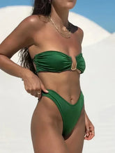 Load image into Gallery viewer, High-Waist Bandeau Push-Up Bikini
