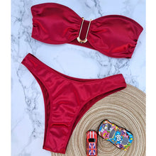 Load image into Gallery viewer, High-Waist Bandeau Push-Up Bikini
